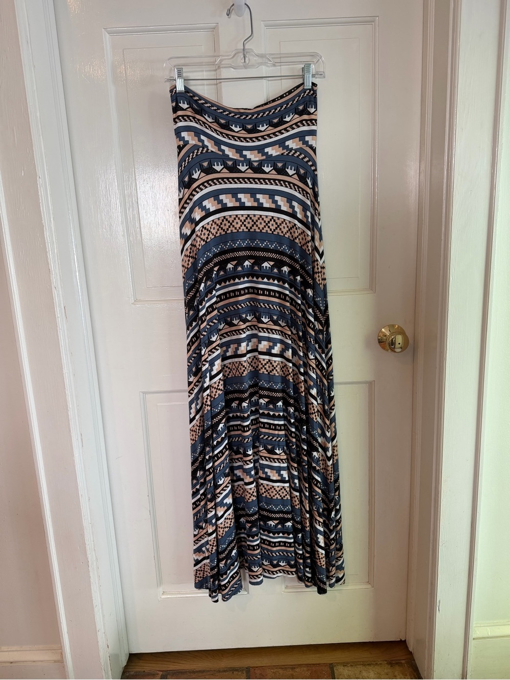 Rachel Pally XS Geometric Print Modal Pull On Maxi Skirt